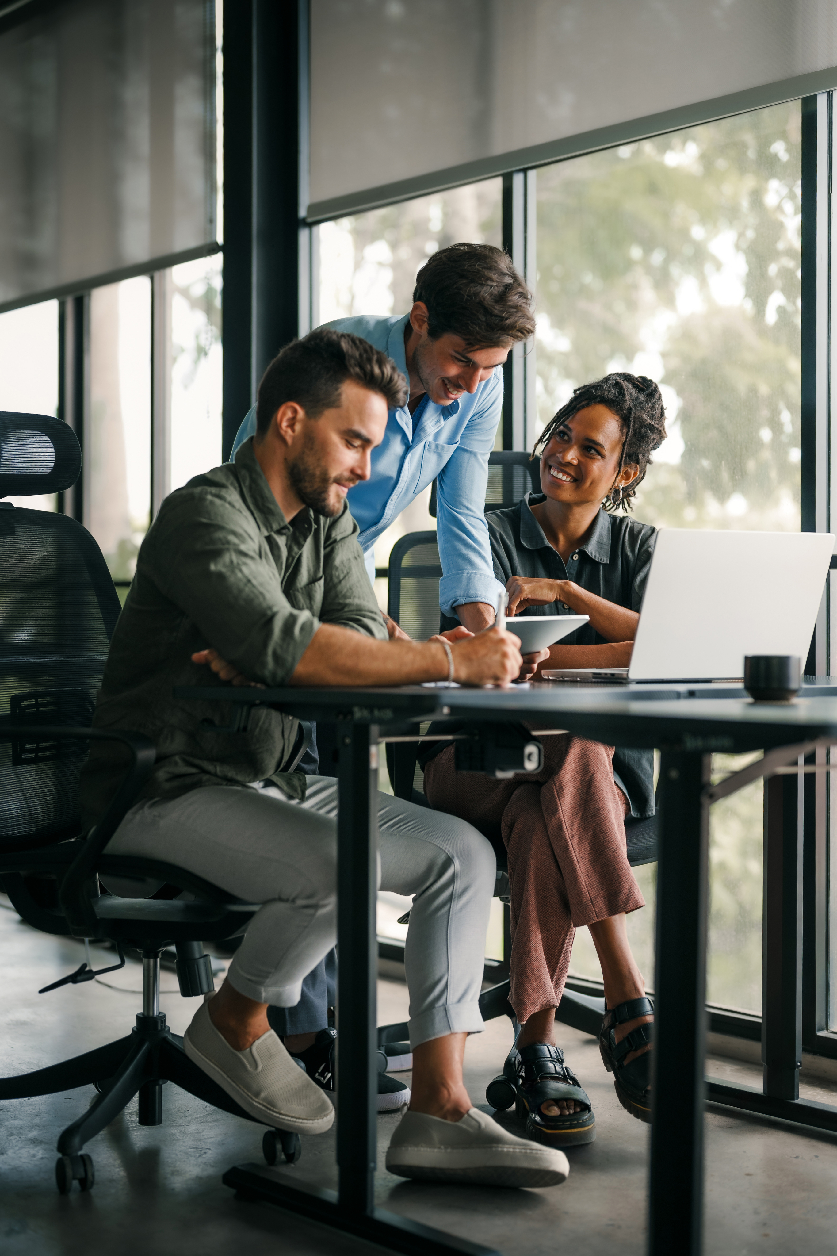 Professional reviewing benefits on a phone